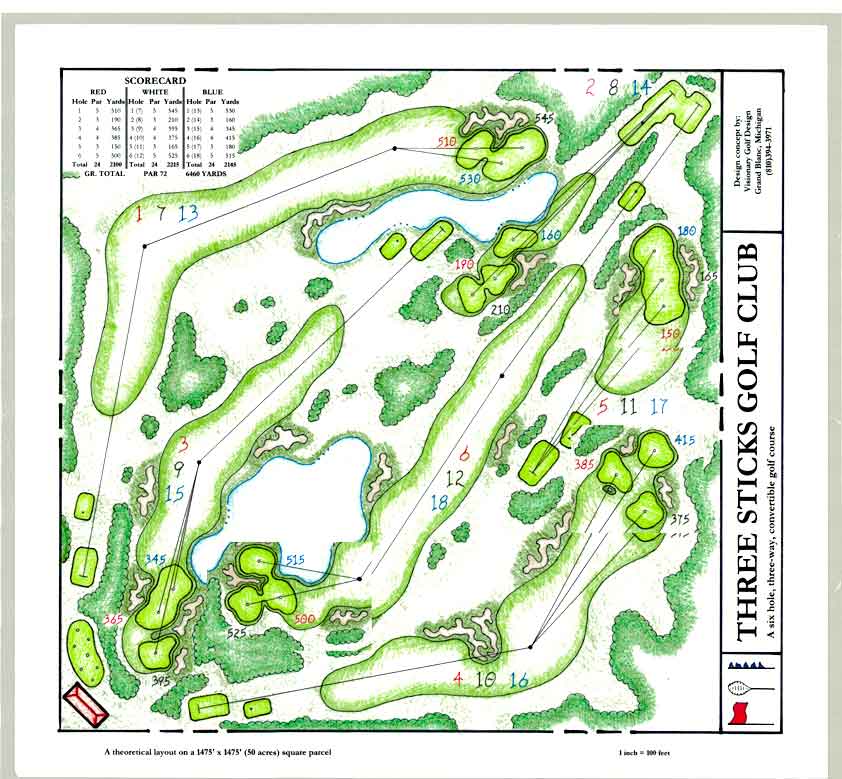 Drawings/Green Complexes Three Sticks Golf